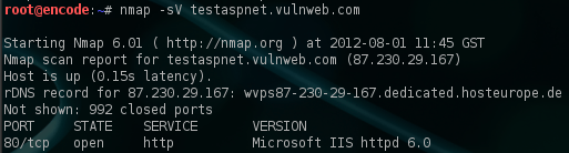 Web Server Fingerprinting - Nmap