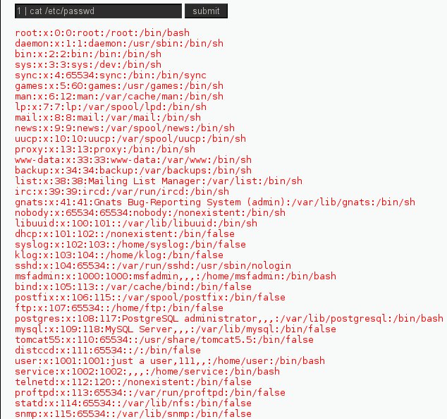 Contents of /etc/passwd