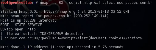 WAF detection via Nmap