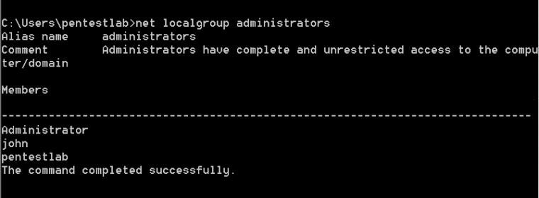 Hot Potato - pentestlab user added to local admins