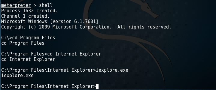 Initiate Internet Explorer via CMD