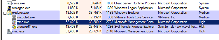 Event Viewer Process - High Integrity