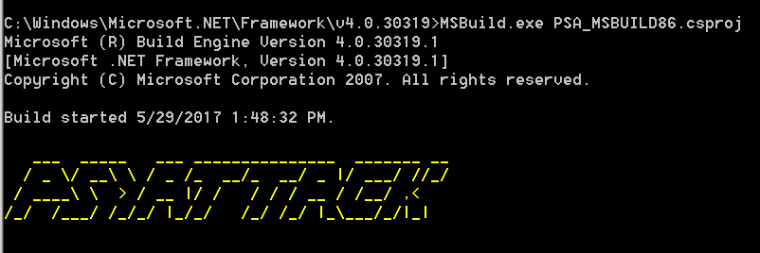 MSBuild - Executing PSAttack