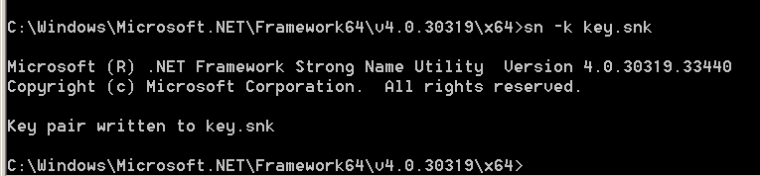Strong Name Key Pair Generation