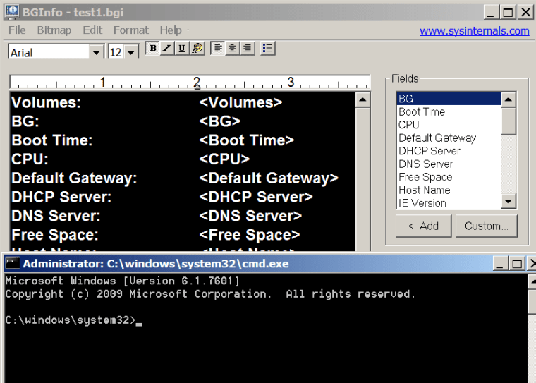 BgInfo and Command Prompt