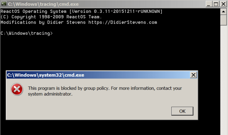 Running Command Prompt via BgInfo