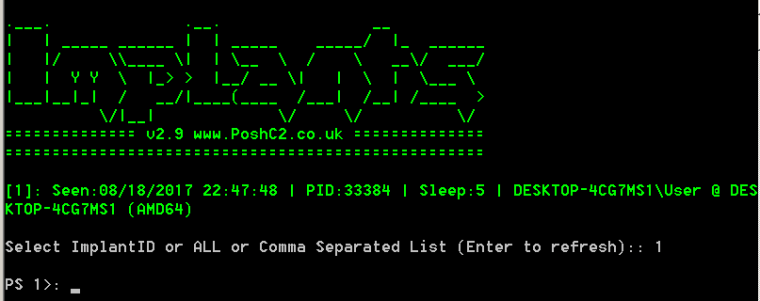 PoshC2 - Interact with Implant