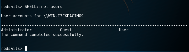 redsails - Executing Shell Commands