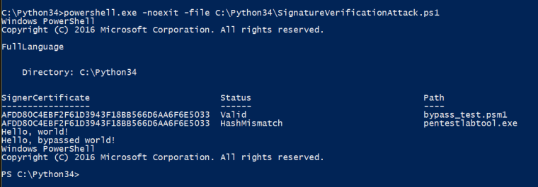 Signature Verification Attack - PowerShell Script