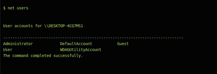 Ares - Command Execution - List of Users