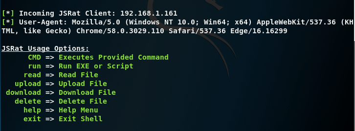 JSRat - Usage Options