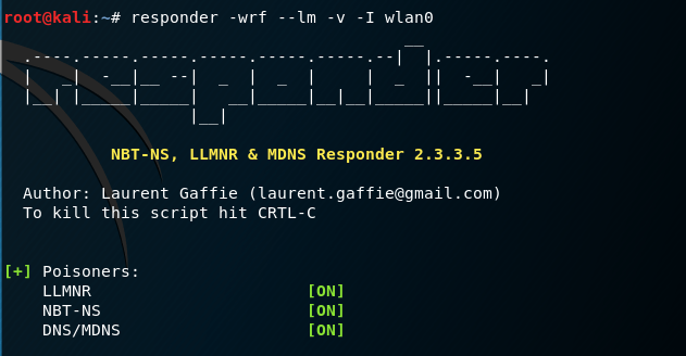 Responder - Parameters for SCF