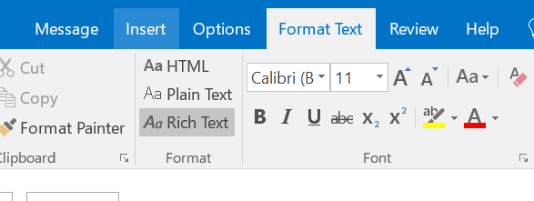 Outlook Message - DDE in Rich Text
