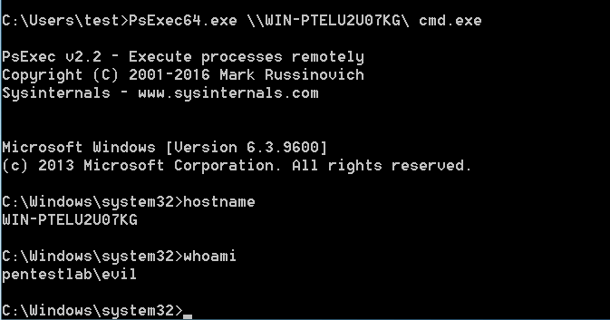 Golden Ticket - Shell with PsExec as invalid user