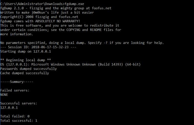 fgdump - Domain Controller