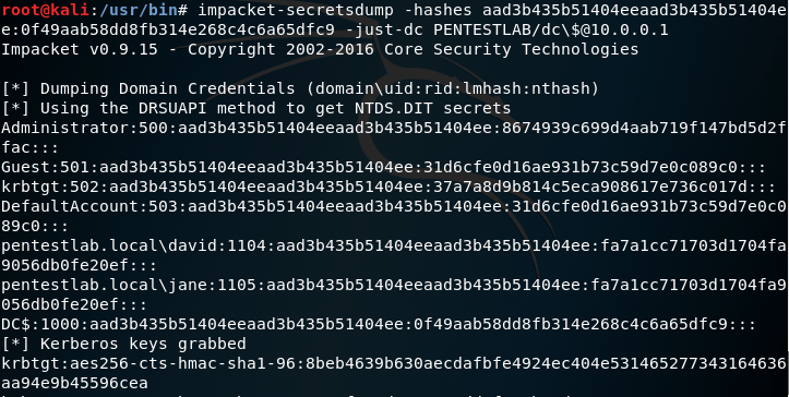 impacket - Extract NTDS Contents Remotely