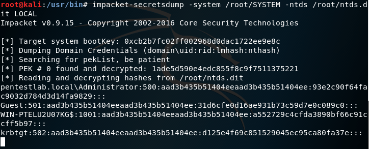 impacket - Extract NTDS Contents