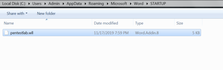 Persistence – Office Application Startup – Penetration Testing Lab