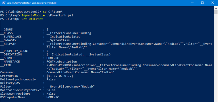 Persistence – WMI Event Subscription – Penetration Testing Lab