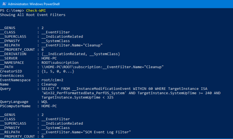 Persistence – WMI Event Subscription – Penetration Testing Lab