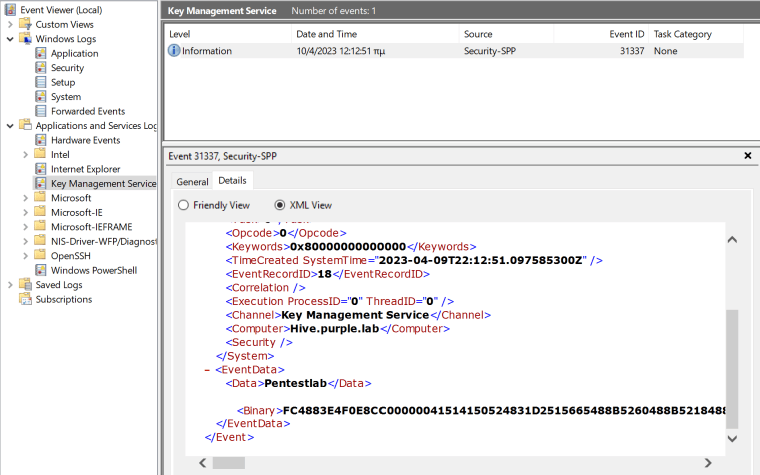 Persistence – Event Log – Penetration Testing Lab