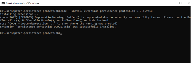 Persistence – Visual Studio Code Extensions – Penetration Testing Lab